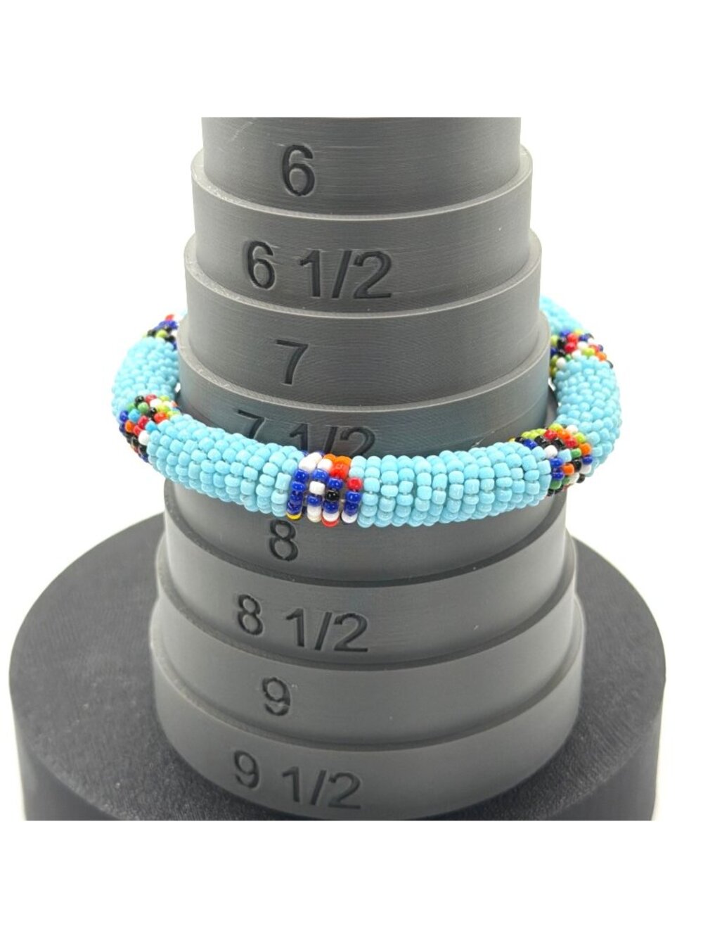 Handcrafted African Beaded Bangle Bracelets Stacked Seed Bead Sliders Set Lot 5 - Picture 7 of 15